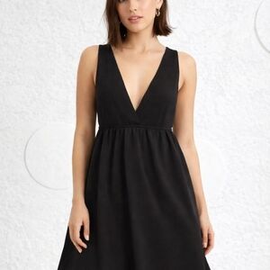 Stradivarius Black Backless Dress